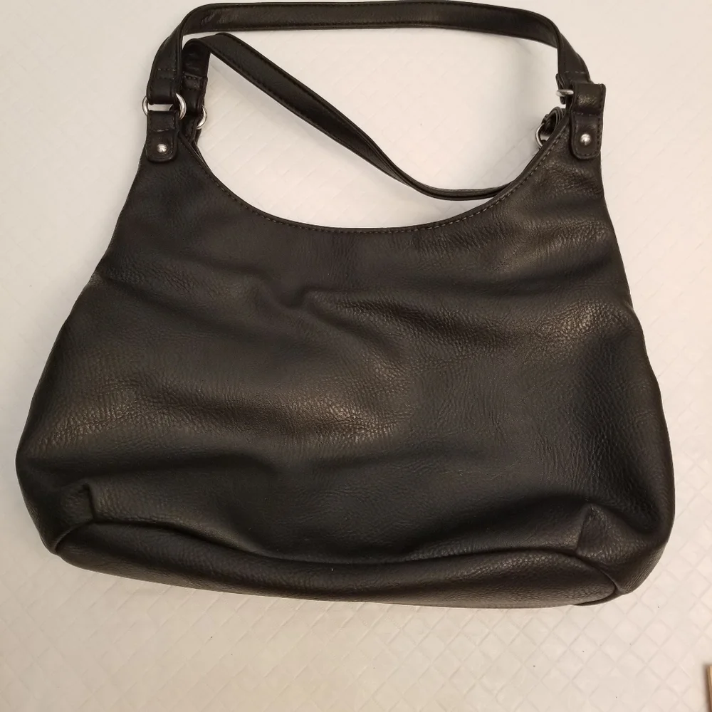 MULTI SAC Black Faux Leather Shoulder Purse 13.5 X 8.5 X 4